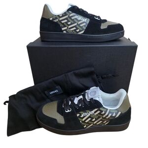 Versace Greca Leather Green/ Black Sneakers Size 11 US (44) Nee